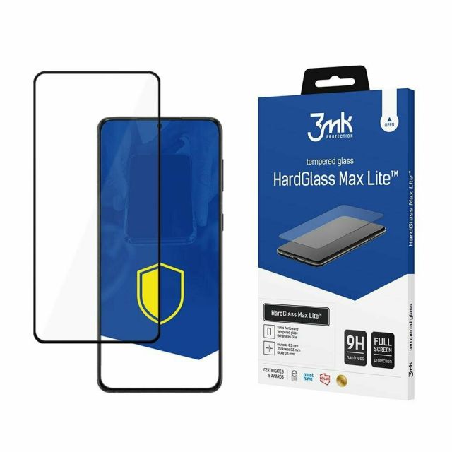 3MK Hard Glass Max Lite Full Face Tempered Glass Μαύρο (Redmi Note 9s/9Pro/9 ProMax)