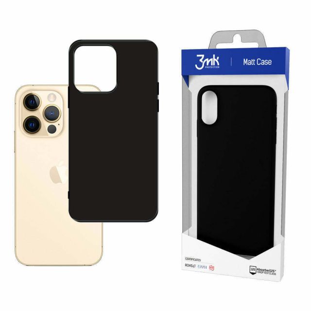 3MK Matt Back Cover Σιλικόνης Μαύρο (iPhone 13)