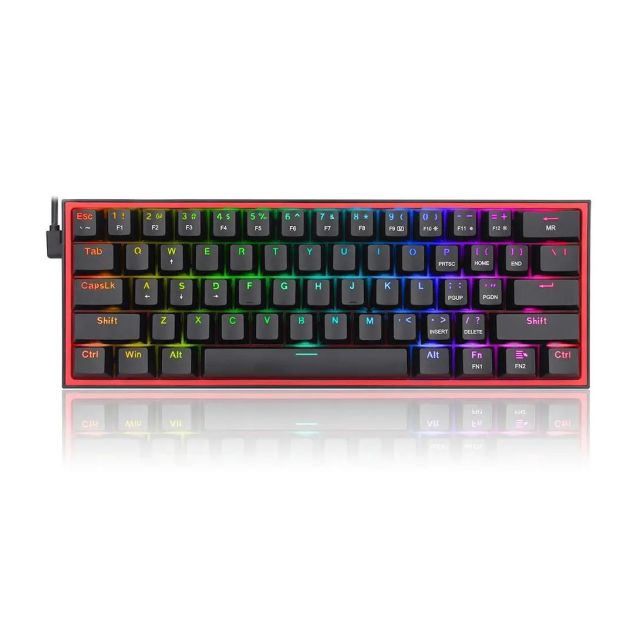 Redragon K617 FIZZ Gaming Μηχανικό Πληκτρολόγιο 60% με Custom Red διακόπτες και RGB φωτισμό (Αγγλικό US)