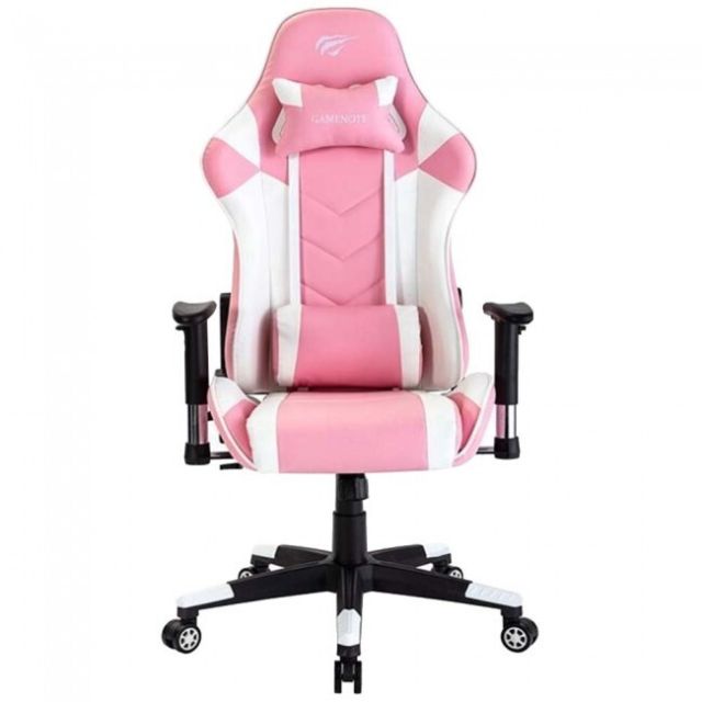 Havit GC932 Καρέκλα Gaming Δερματίνης με Ρυθμιζόμενα Μπράτσα Λευκό/Ροζ