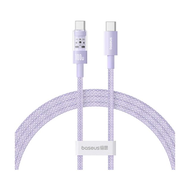 Baseus USB 2.0 Cable USB-C male - USB-C 100W Μωβ 1m