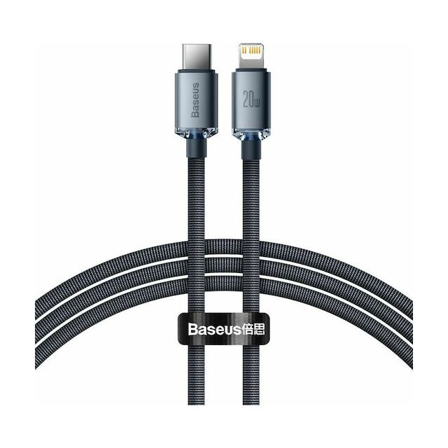 Baseus Crystal Shine Braided USB-C to Lightning Cable 20W Μαύρο 1.2m (CAJY000201)
