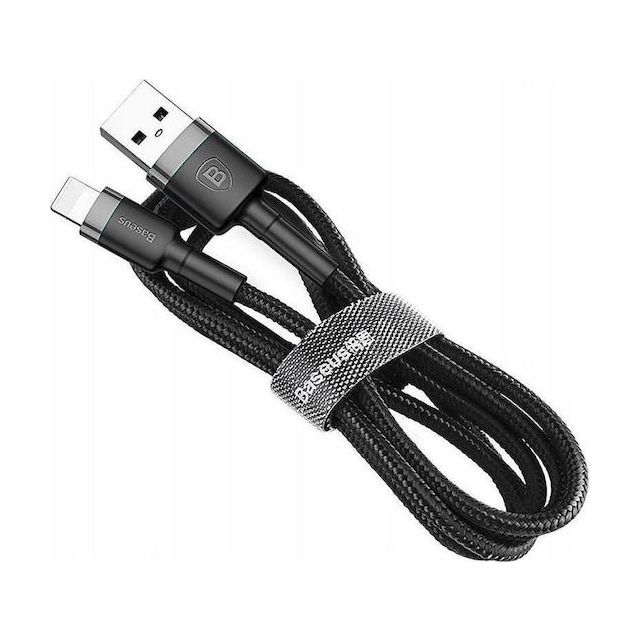 Baseus Cafule Braided USB to Lightning Cable Μαύρο 1m (CALKLF-BG1)