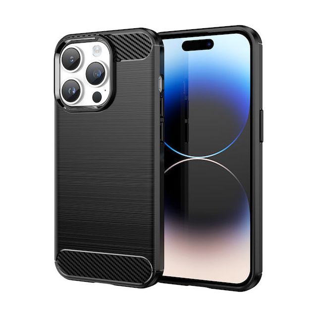 Techsuit 15 Techsuit Carbon Back Cover Σιλικόνης Μαύρο (iPhone 15)