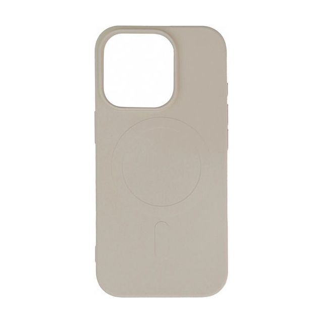 Beige Liquid Silicone Magsafe Case Compatible Iphone 16 Pro Max