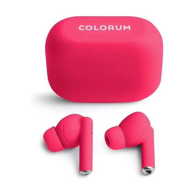 Colorum In-ear Bluetooth Handsfree Ακουστικά με Θήκη Φόρτισης Magenta