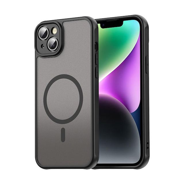 Techsuit Halofrost Ii Magsafe Back Cover Σιλικόνης / Tempered Glass Μαύρο (iPhone 14)