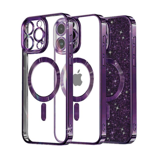 Techsuit Glitter Back Cover Σιλικόνης Μωβ (iPhone 16 Pro)