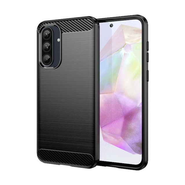 Techsuit Carbon Back Cover Σιλικόνης Μαύρο (Samsung Galaxy A36 5G - Techsuit)