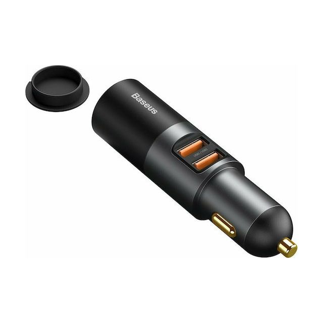 Baseus Share Together Φορτιστής Αυτοκινήτου 120W Γρήγορης Φόρτισης με Θύρες: 2xUSB 1xΑναπτήρα Γκρι Χρώμα