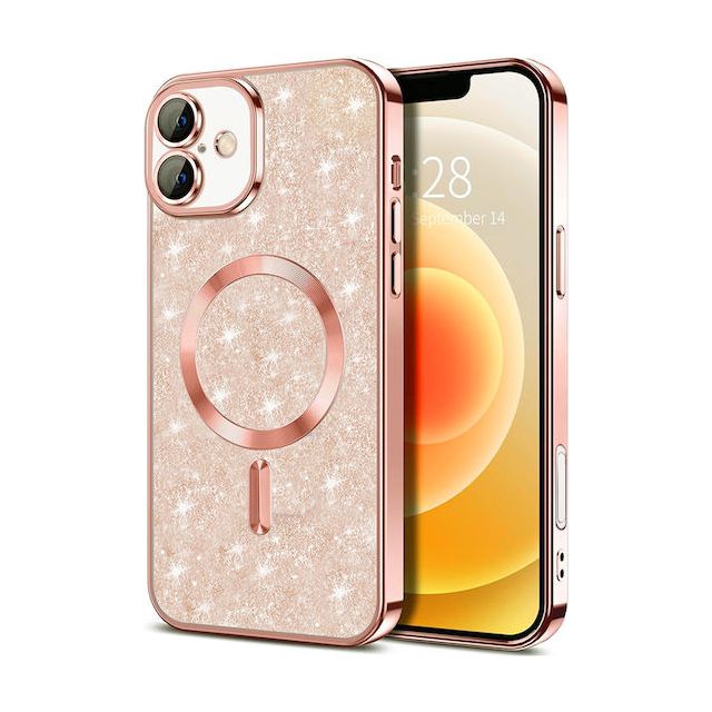 Techsuit Glitter Back Cover Σιλικόνης Ροζ Χρυσό (iPhone 16)