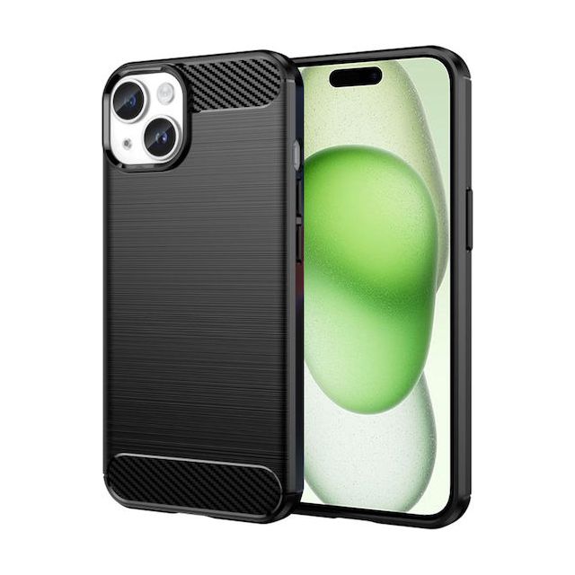 Techsuit Carbon Back Cover Σιλικόνης Μαύρο (iPhone 16 Plus)