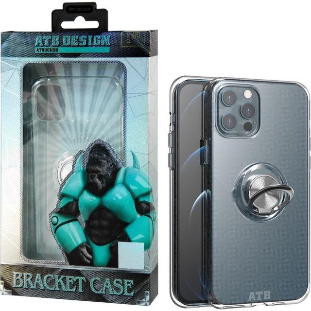 ATB Design Διάφανη Σήκη Σιλικόνης με δαχτυλίδι (iphone 12/12 pro)