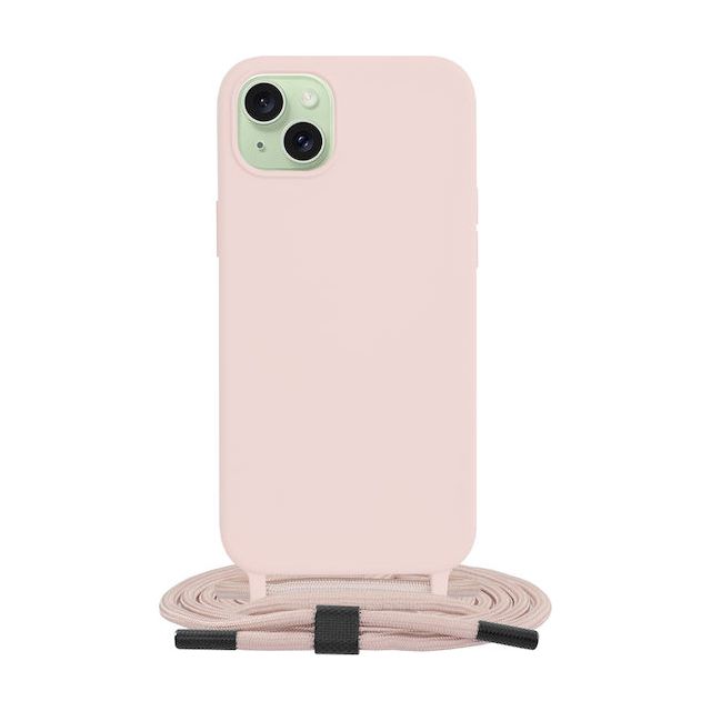Techsuit Lanyard Back Cover Σιλικόνης με Λουράκι Ροζ (iPhone 15 Plus)