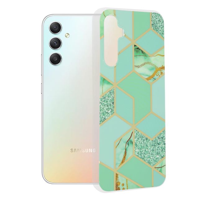 Techsuit Marble Series Back Cover Σιλικόνης Green Hex (Galaxy A34)
