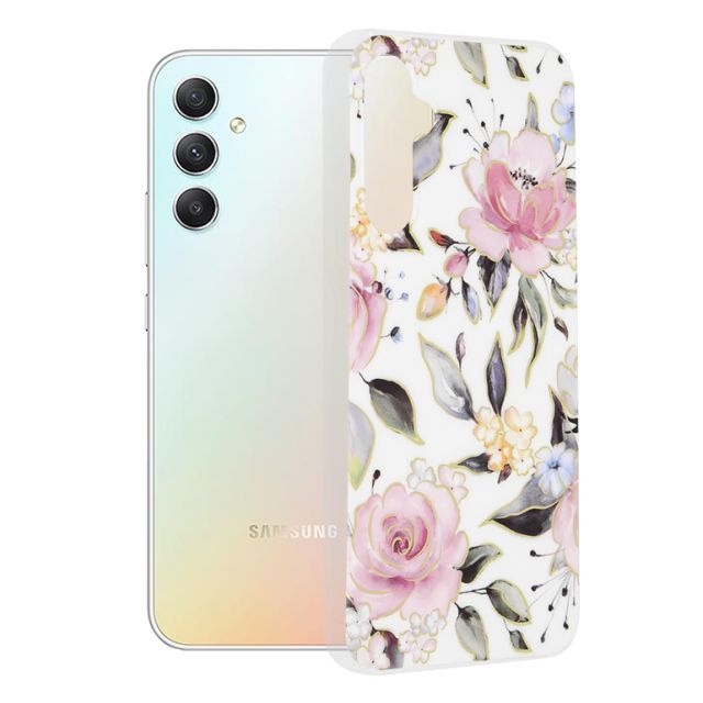 Techsuit Marble Series Back Cover Σιλικόνης Chloe White (Galaxy A34)