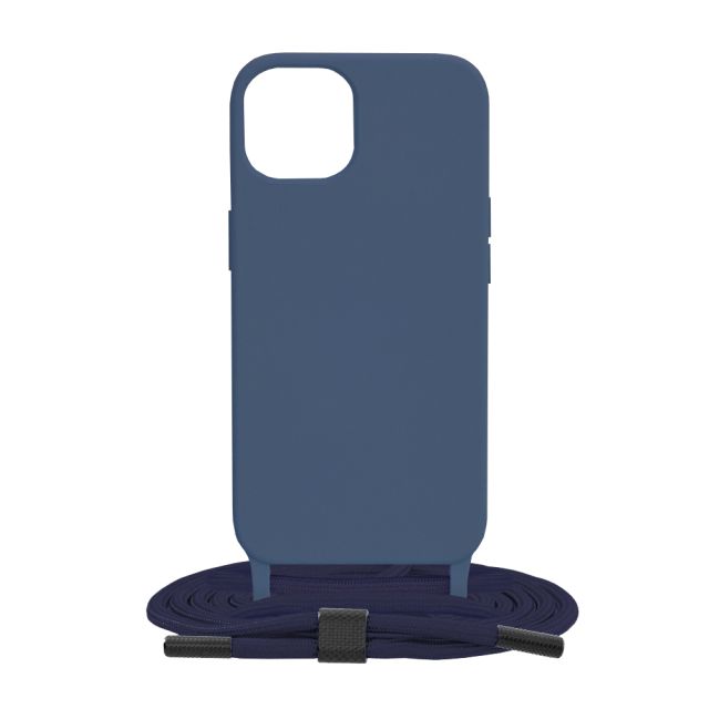 RF Θήκη Σιλικόνης με Λουράκι Λαιμού iPhone 13 Blue