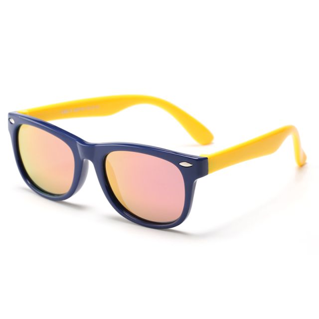 Techsuit Sunglasses Polarised (D802) for Kids, UV Protection Yellow / Dark Blue