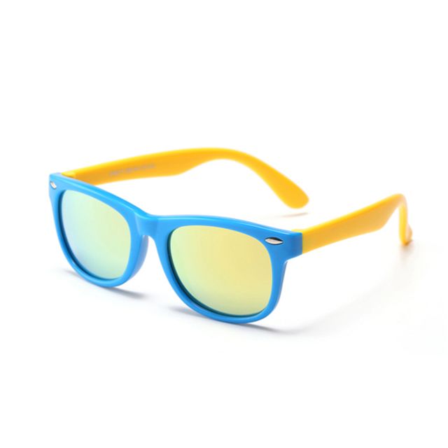 Techsuit Sunglasses Polarised (D802) for Kids, UV Protection Yellow / Light Blue