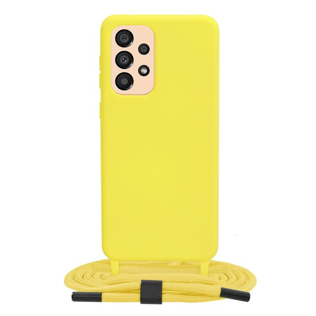 Techsuit Lanyard Back Cover Σιλικόνης με Λουράκι Κίτρινο (Galaxy A33 5G)