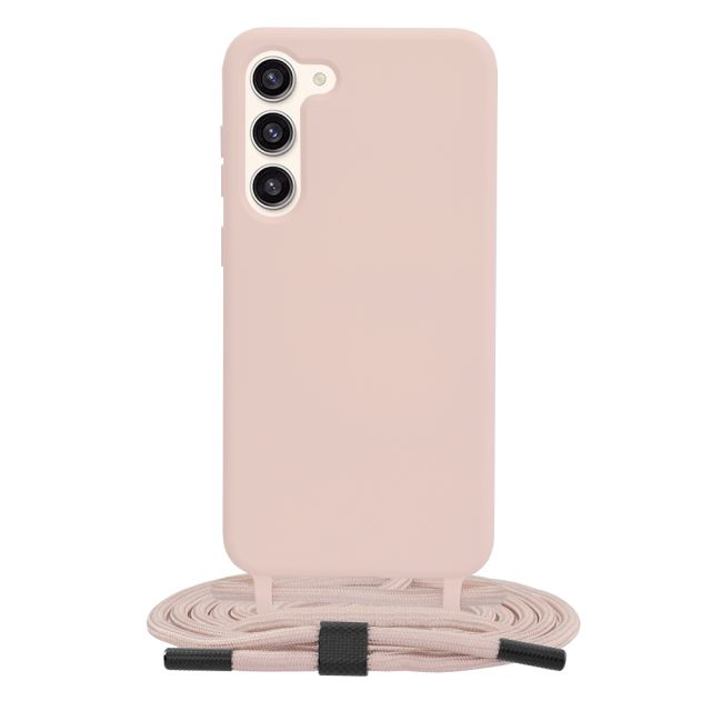 Techsuit Lanyard Back Cover Σιλικόνης με Λουράκι Ροζ (Galaxy S23 Plus)