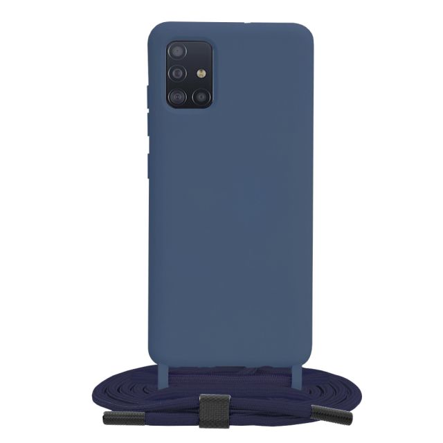 Techsuit Crossbody Lanyard Back Cover Σιλικόνης με Λουράκι Μπλε (Galaxy A51)