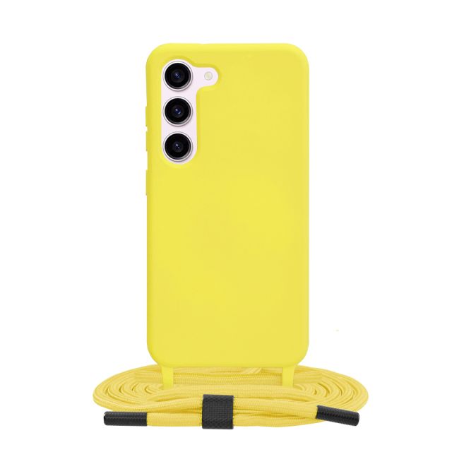 Techsuit Lanyard Back Cover Σιλικόνης με Λουράκι Κίτρινο (Galaxy S23)