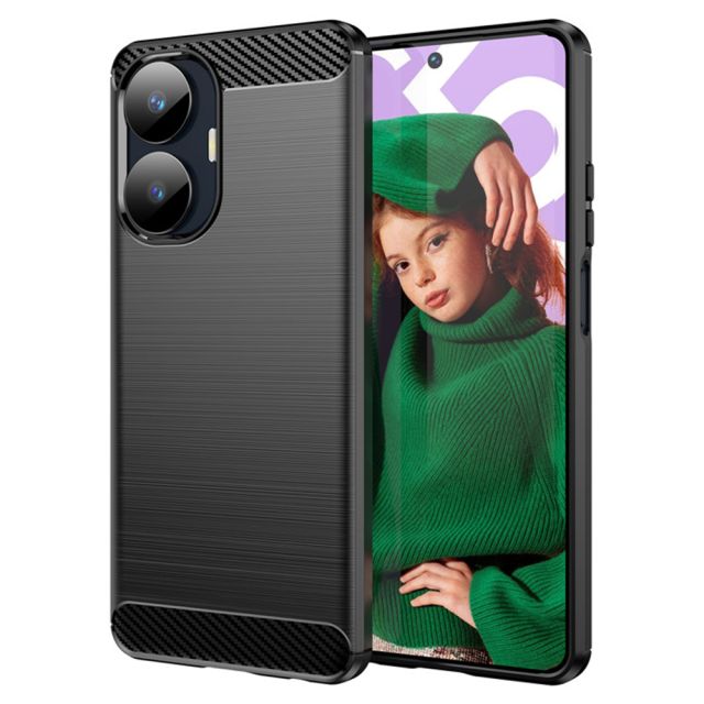 Techsuit Techsuit Carbon Back Cover Σιλικόνης Μαύρο (Realme C55)