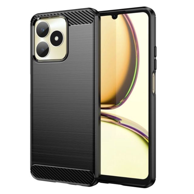 Techsuit Carbon Silicone Back Cover Σιλικόνης Μαύρο (Realme C53)