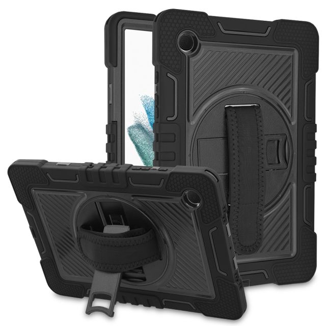 Techsuit StripeShell 360 Flip Cover Μαύρο (Galaxy Tab A8)
