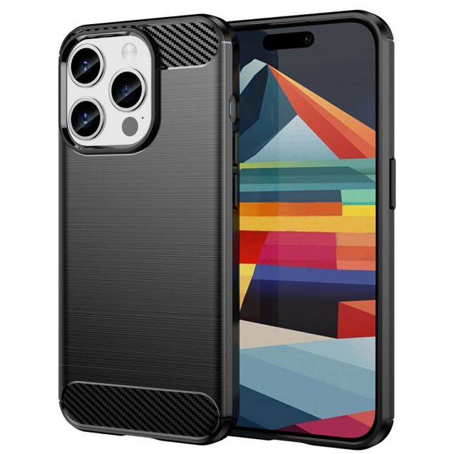 Techsuit 15 Pro Max Techsuit Carbon Back Cover Σιλικόνης Μαύρο