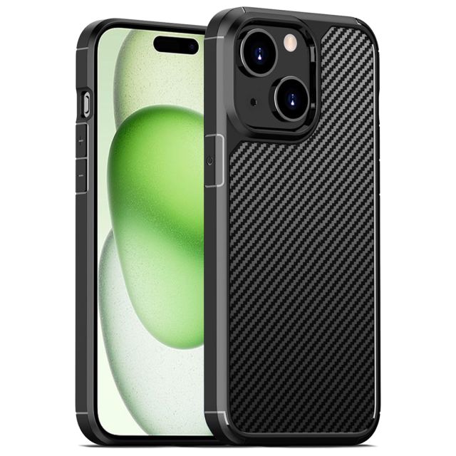 Techsuit Carbon Back Cover Μαύρο (iPhone 15)