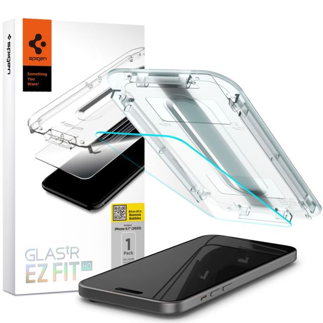 Spigen GLAS.tR EZ FIT Tempered Glass (iPhone 15)