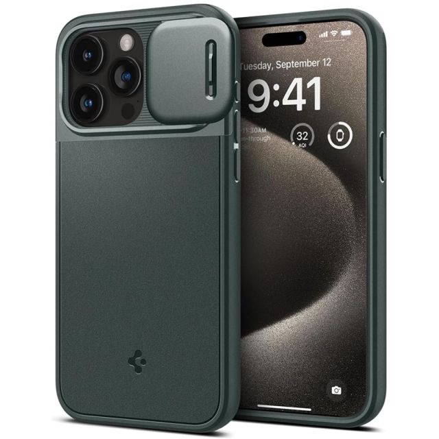 Spigen Optik Armor MagFit Back Cover Ανθεκτική Πράσινο (iPhone 15 Pro Max)