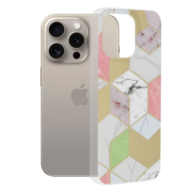 Techsuit Marble Back Cover Μωβ (iPhone 15 Pro Max)