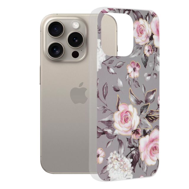 Techsuit Marble Series Back Cover Γκρι (iPhone 15 Pro Max)