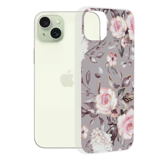 Techsuit Marble Back Cover Γκρι (iPhone 15 Plus)