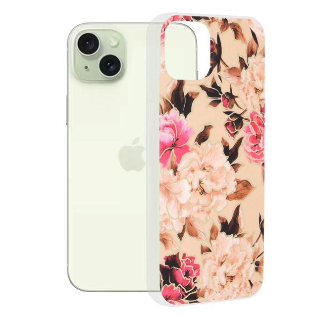Techsuit Marble Back Cover Μωβ (iPhone 15 Plus)