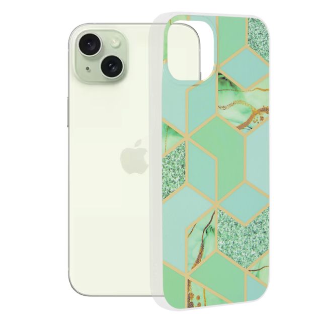 Techsuit Marble Back Cover Πράσινο (iPhone 15 Plus)