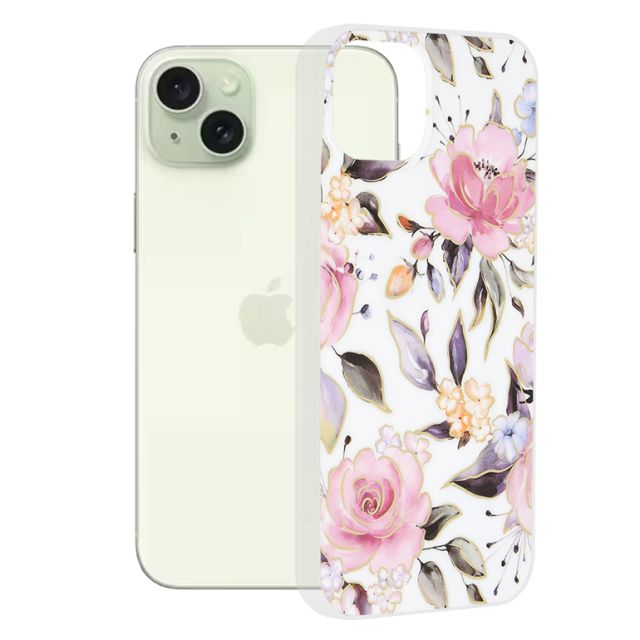 Techsuit Marble Back Cover Λευκό (iPhone 15 Plus)