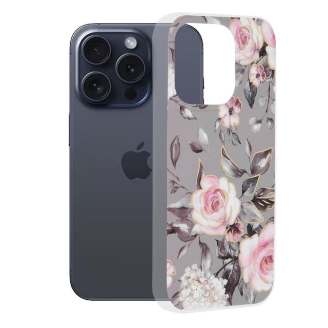 Techsuit Marble Series Back Cover Γκρι (iPhone 15 Pro)