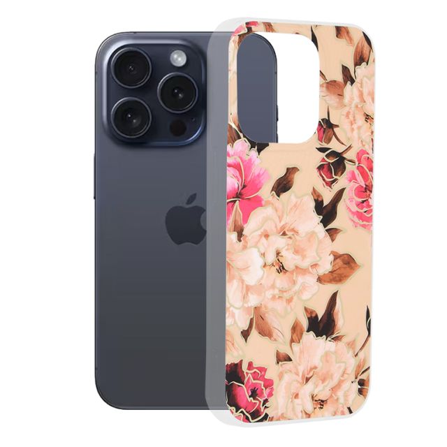 Techsuit Marble Back Cover Μωβ (iPhone 15 Pro)