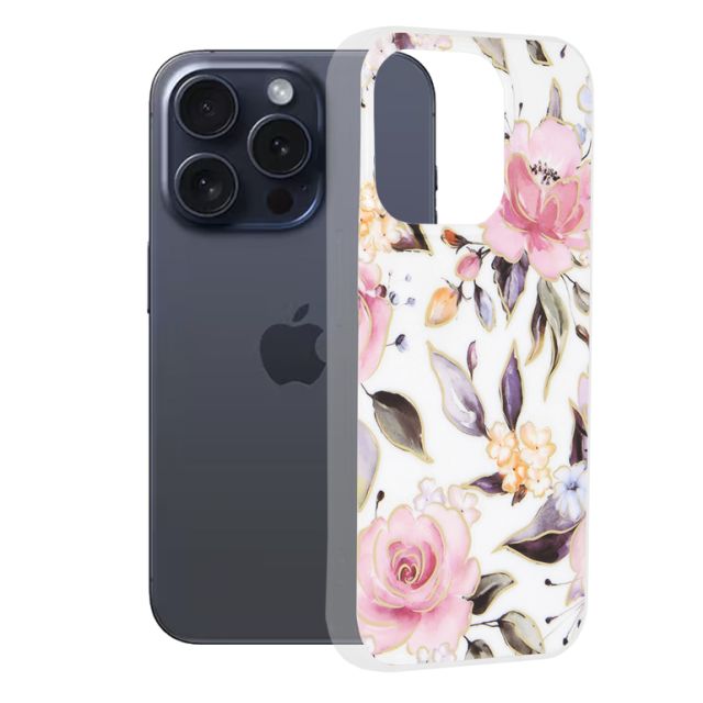 Techsuit Marble Back Cover Λευκό (iPhone 15 Pro)