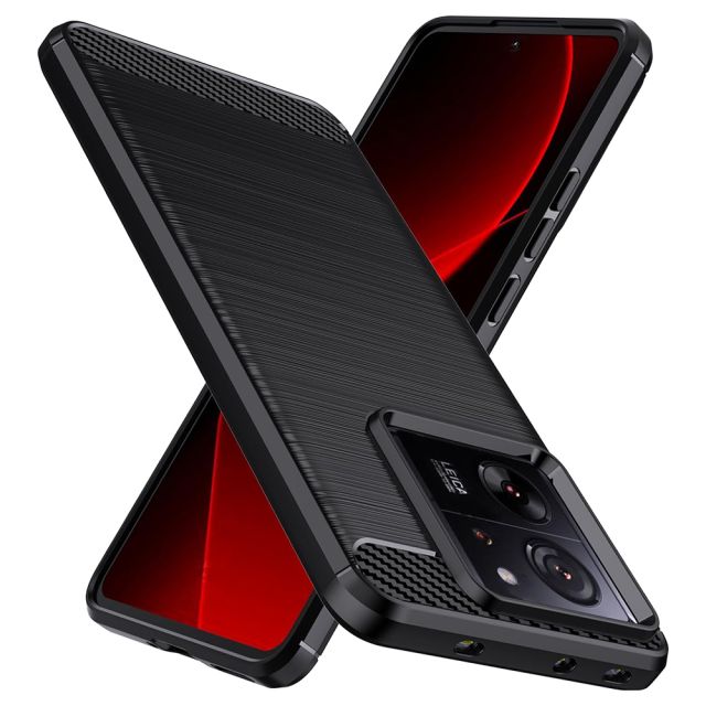 Techsuit Carbon Back Cover Σιλικόνης Μαύρο (Xiaomi 13T)