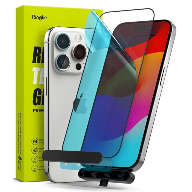 Ringke Tempered Glass Μαύρο (iPhone 15 Pro Max)