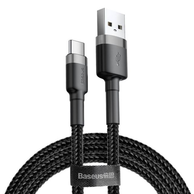 Baseus Cafule Braided USB 2.0 Cable USB-C male - USB-A male Μαύρο 0.5m (CATKLF-AG1)