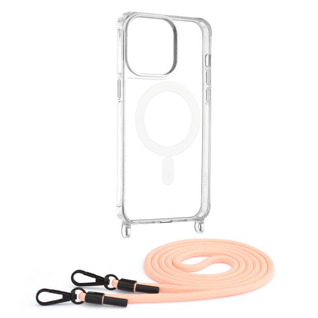 Techsuit Acrylic Magsafe Back Cover με Λουράκι Ροζ (iPhone 15 Pro Max)