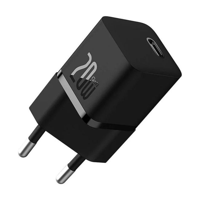 Baseus Φορτιστής Χωρίς Καλώδιο με Θύρα USB-C 20W Power Delivery / Quick Charge 5.0 Μαύρος (GaN5 1C)