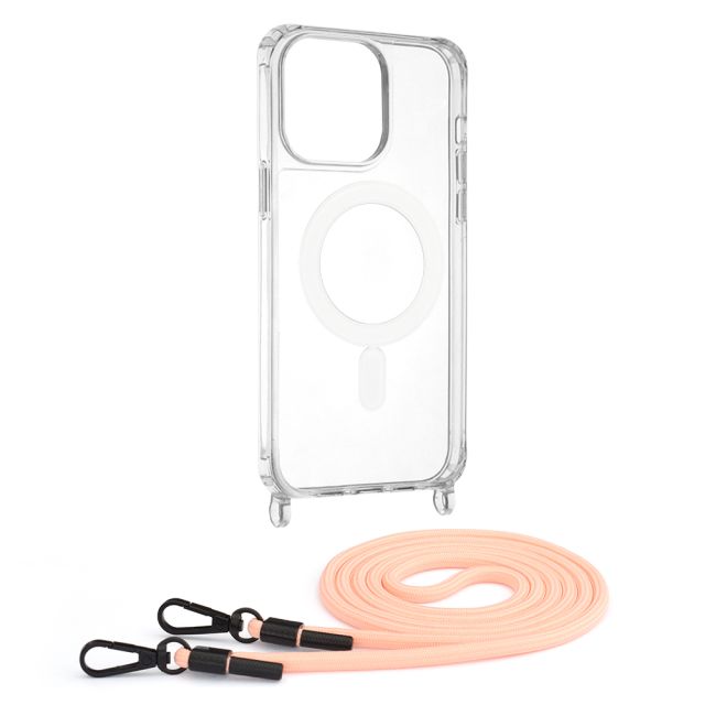 Techsuit Acrylic Magsafe Back Cover με Λουράκι Ροζ (iPhone 14 Pro Max)