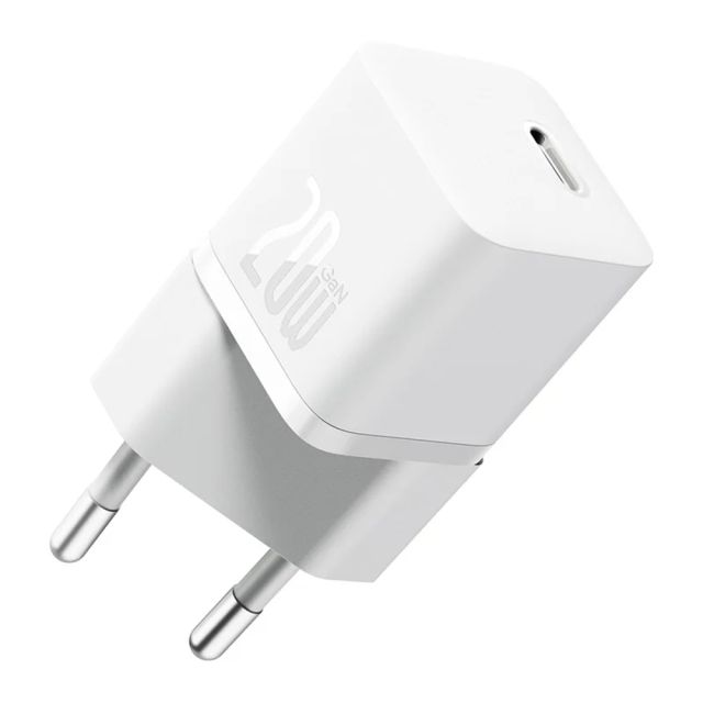 Baseus Φορτιστής Χωρίς Καλώδιο με Θύρα USB-C 20W Power Delivery / Quick Charge 5.0 Λευκός (GaN5 1C)